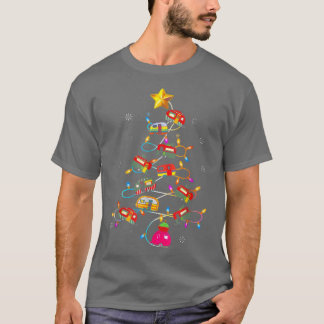 Funny Camping Merry Christmas Tree Campers Snowman T-shirt