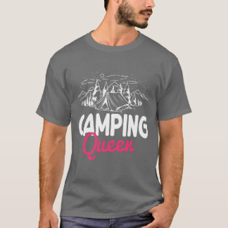 Funny Camping Queen Matching Design retro T-shirt