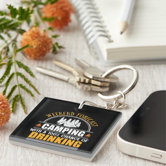 Funny camping quote sleutelhanger (Voorkant Rechts)