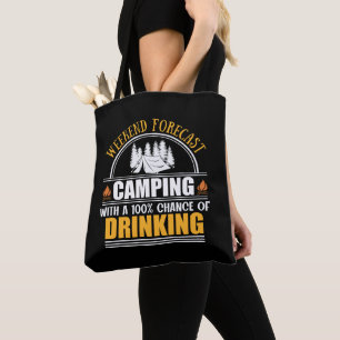 Funny camping quote tote bag