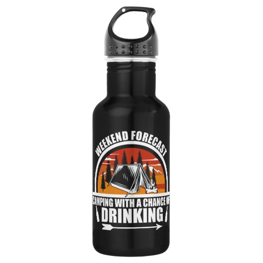 Funny camping quote waterfles  (Voorkant)