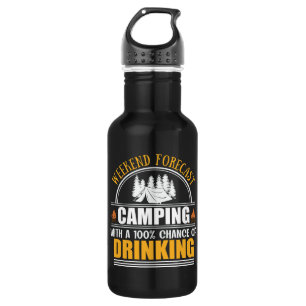 Funny camping quote waterfles