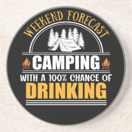 Funny camping quote zandsteen onderzetter