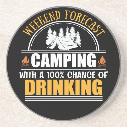 Funny camping quote zandsteen onderzetter (Voorkant)