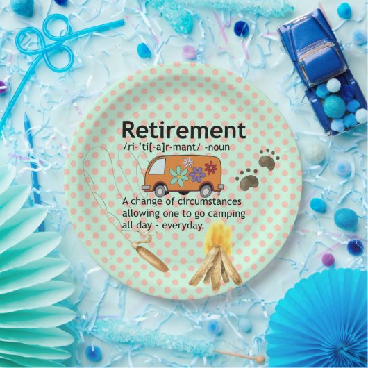 Funny Camping Retirement Definition Papieren Bordje (Feest)