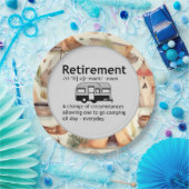 Funny Camping Retirement Definition Papieren Bordje (Feest)