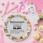 Funny Camping Retirement Definition Papieren Bordje (Feest)