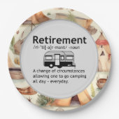 Funny Camping Retirement Definition Papieren Bordje (Voorkant)