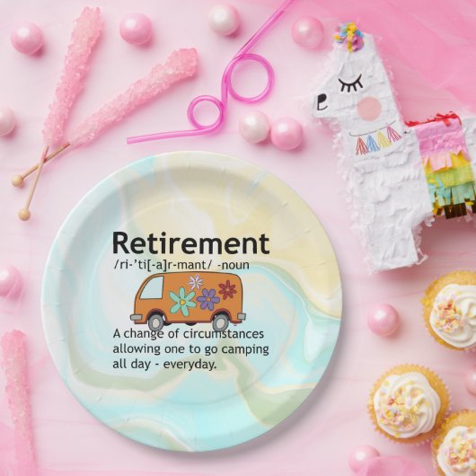 Funny Camping Retirement Definition Papieren Bordje (Feest)