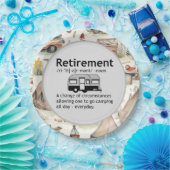 Funny Camping Retirement Definition Papieren Bordje (Feest)