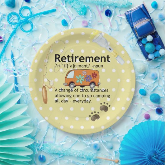 Funny Camping Retirement Definition Papieren Bordje (Feest)