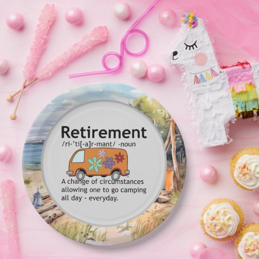 Funny Camping Retirement Definition Papieren Bordje (Feest)