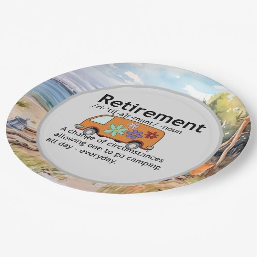 Funny Camping Retirement Definition Papieren Bordje (Gekanteld)