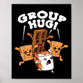 Funny Camping Smores Group Hug Marshmallow Chocola Poster (Voorkant)