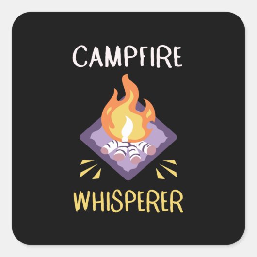 Funny Camping Vierkante Sticker (Voorkant)