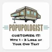 Funny Camping Vierkante Sticker (Voorkant)