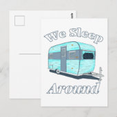 Funny Camping We slapen rond RV Briefkaart (Voorkant / Achterkant)