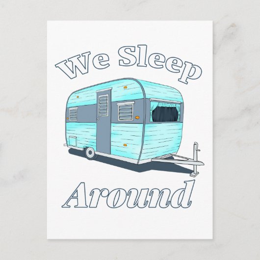 Funny Camping We slapen rond RV Briefkaart (Voorkant)