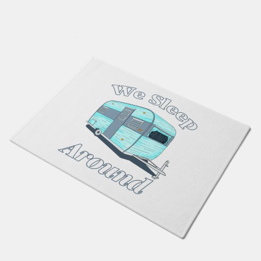 Funny Camping We slapen rond RV Deurmat (Schuin)