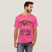 Funny Camping Weekend Prognose 100 Chance Beer T-shirt (Voorkant volledig)