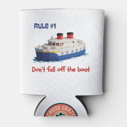 Funny Can Cooler - Rule #1 Don’t Fall Off the Boat (Voorkant)