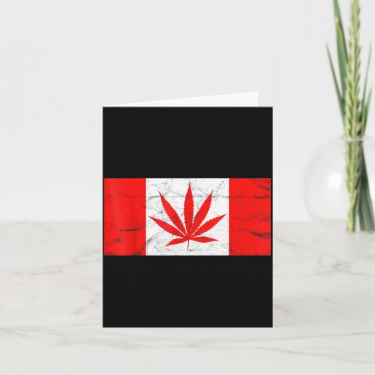 Funny Canada &amp; Weed Leaf! Canadian New Flag Jo Kaart (Voorkant)