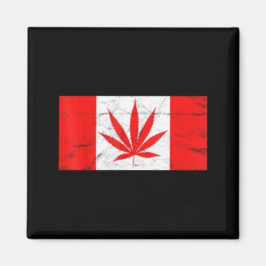 Funny Canada & Weed Leaf! Canadian New Flag Jo Magneet (Voorkant)
