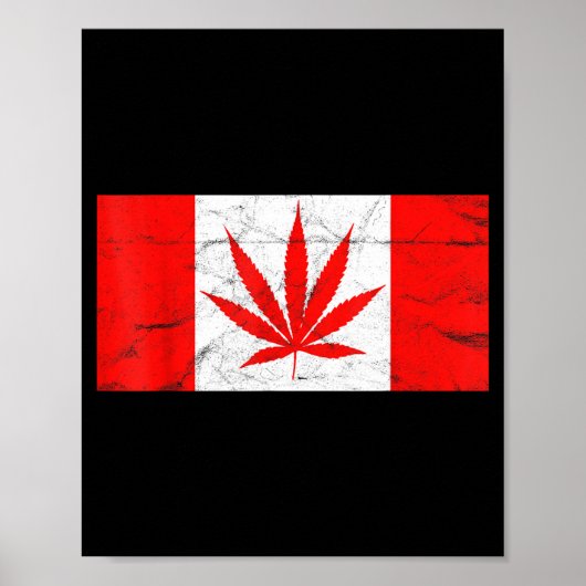 Funny Canada & Weed Leaf! Canadian New Flag Jo Poster (Voorkant)