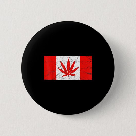 Funny Canada & Weed Leaf! Canadian New Flag Jo Ronde Button 5,7 Cm (Voorkant)