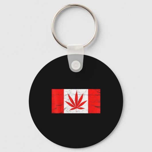 Funny Canada &amp; Weed Leaf! Canadian New Flag Jo Sleutelhanger (Voorkant)