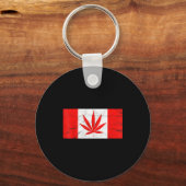 Funny Canada &amp; Weed Leaf! Canadian New Flag Jo Sleutelhanger (Voorkant)