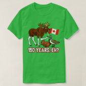 Funny Canada Day 150 jaar met Moose Beaver Goos T-shirt (Design voorkant)