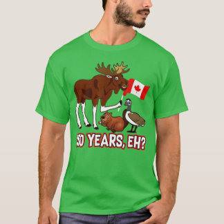 Funny Canada Day 150 jaar met Moose Beaver Goos T-shirt