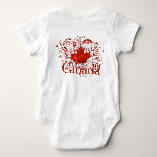 Funny Canada Day Grungy Urban Maple Leaf Romper (Achterkant)