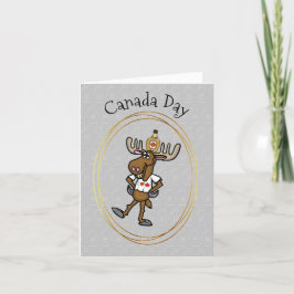 Funny Canada Day Moose Kaart