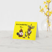 Funny Canada Day Party Time Kaart (Gele Bloem)