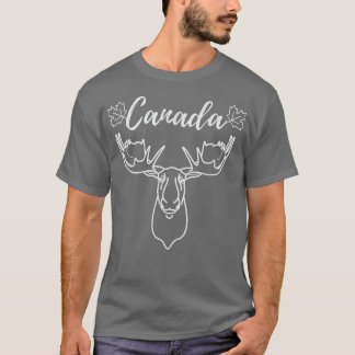Funny Canada Maple Leaf With Moose Proud Canadian T-shirt