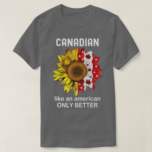 Funny Canadian America Canada Day Sunflower Maple T-shirt (Design voorkant)