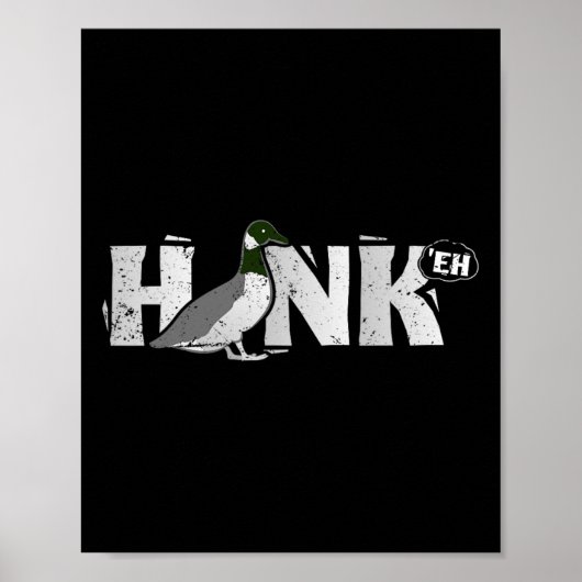 Funny Canadian Goose Gese Honk North Bird Hunting Poster (Voorkant)