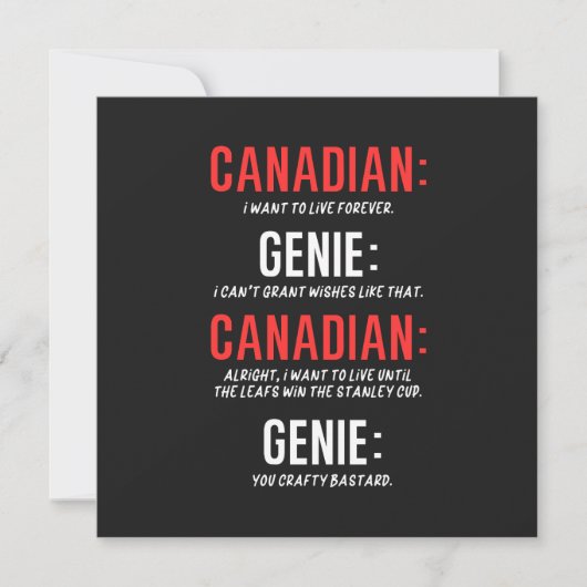 Funny Canadian Hockey Kaart (Voorkant)