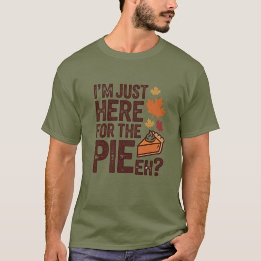 Funny Canadian Thanksgiving Pie 'Eh' Retro Fall  T-shirt (Voorkant)