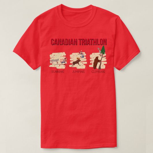 Funny Canadian Triathlon Triathlete T-shirt (Design voorkant)