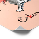 Funny Cancer poster Zodiac Cat Star teken poster (Hoek)