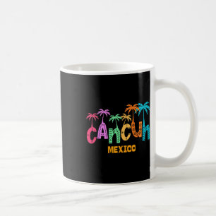 Funny Cancun Mexico Palm Tree Colorful Typografie Koffiemok