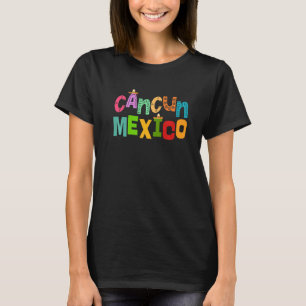 Funny Cancun Mexico Sombrero Colorful Typografie T-shirt