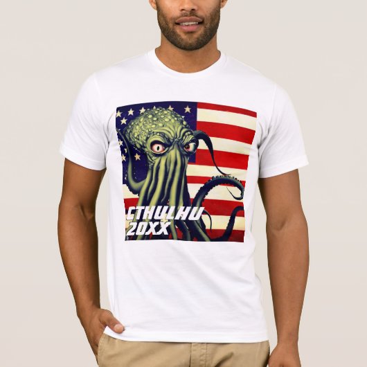 Funny Candidate "Cthulhu 20XX" T-shirt (Voorkant)