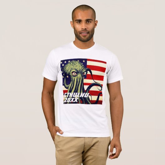 Funny Candidate "Cthulhu 20XX" T-shirt (Voorkant volledig)