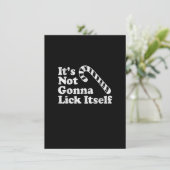 Funny Candy Cane Lick Itself Adult Kerstmis in Ju Kaart (Staand voorkant)