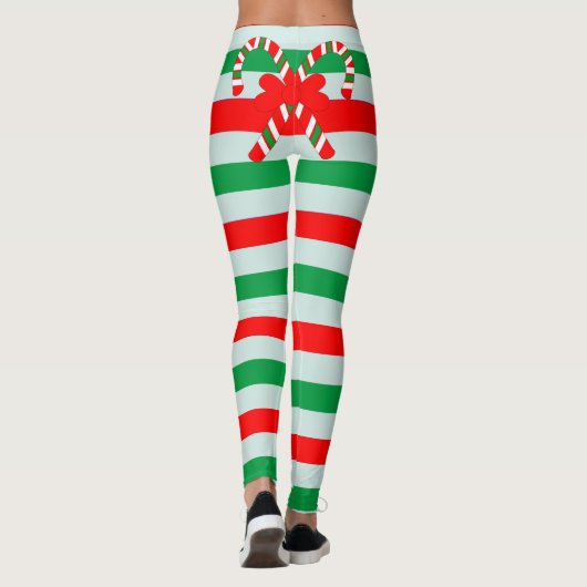 Funny Candy Cane Striped Leggings (Achterkant)