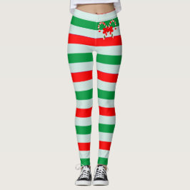 Funny Candy Cane Striped Leggings